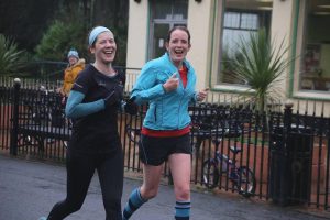 Stacey and Rachel parkrunning